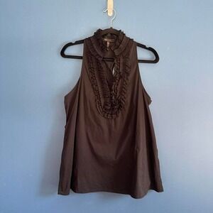 Y2K BCBG Tank Women's Size Medium Black Ruffle Max Azria Racerback Layered